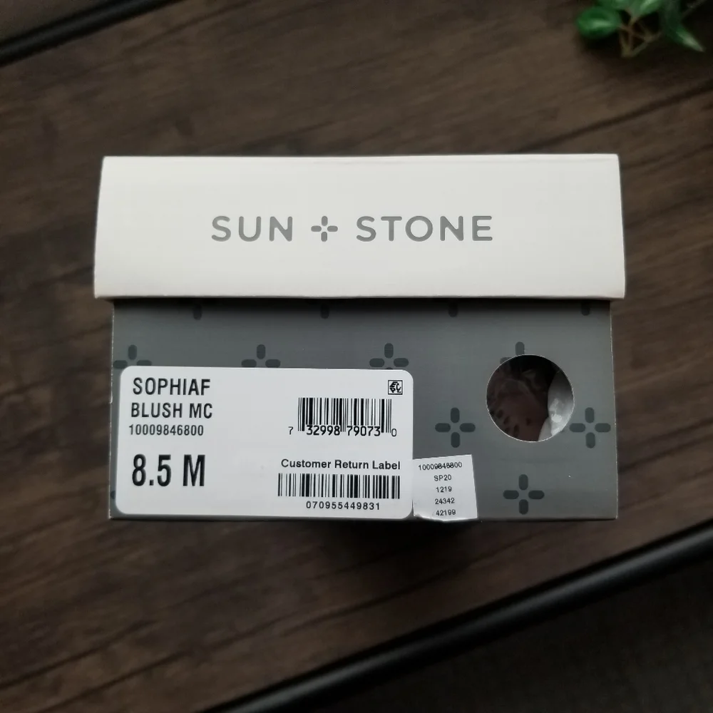 Sun+Stone Sophia ballet flats blush beige slip on cutouts sz 8.5m nib